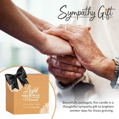 - 'In Memory, Light Remains' 19176 - White Ceramic Candle with Soy Wax in a D... - Picture 7 of 7