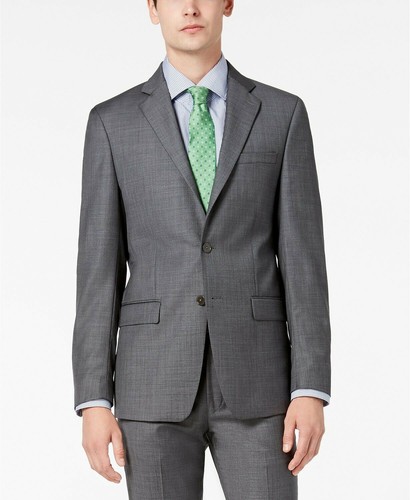 Calvin Klein Herren Slim Fit Anzug Sakko Blazer 46 R Grau Stretch - Bild 2 von 4