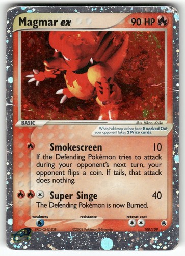 Magmar ex Ruby and Sapphire Ultra Rare Pokemon Heavily played