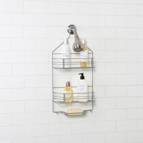 Bath Bliss 2 Tier Shower Caddy in Grey - Picture 4 of 4