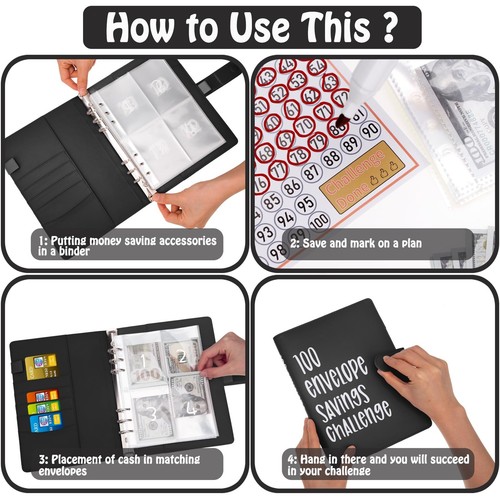 Ndsox 100 Envelopes Money Saving Challenge Binder, A5 Budget Binder with Cash... - Picture 6 of 7