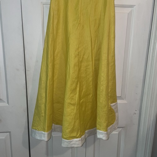 Staud Sarani Yellow Sunrise Kleid Trägerlos Größe 4 Gelb Maxi 100% Leinen Neu mit Etikett - Bild 14 von 18