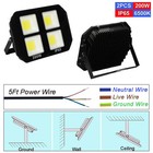 2 Pack 200W Outdoor FloodLight IP65 Waterproof Stadium Lights Led Yard Lights