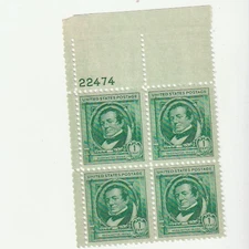 Scott # 859  US  W Irving  Plate Block  Free Ship   M/NH  O/G