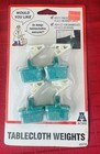 Vtg 1997 ACME Tablecloth Weights Set 4 Turquoise Clip-On Windproof Picnic Basket
