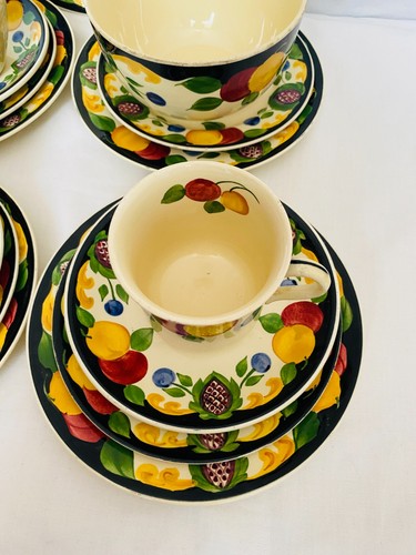 Antique Adams Titian-Ware - Hand Painted Tea Set - Plates Cups Jug Bowl - 1920s - Picture 5 of 12