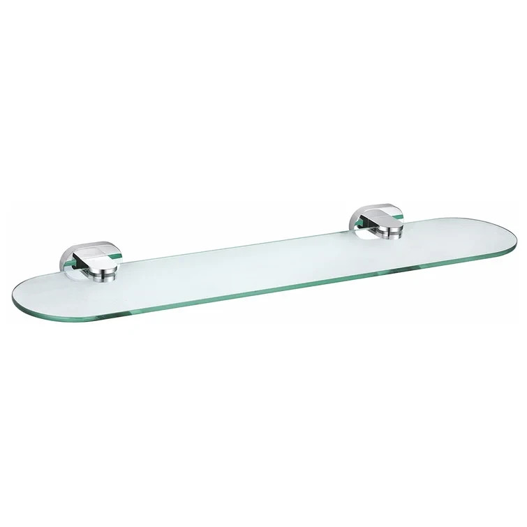 Sandown Glass Floating Shelf - Bathroom - Chrome - Wall mounted