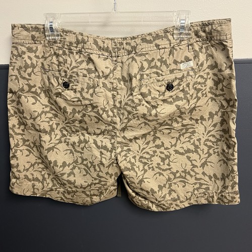 LRL Lauren Jeans Co Shorts Women's 12 (36x7)) Beige Green Cotton 5 Pocket - Picture 3 of 8