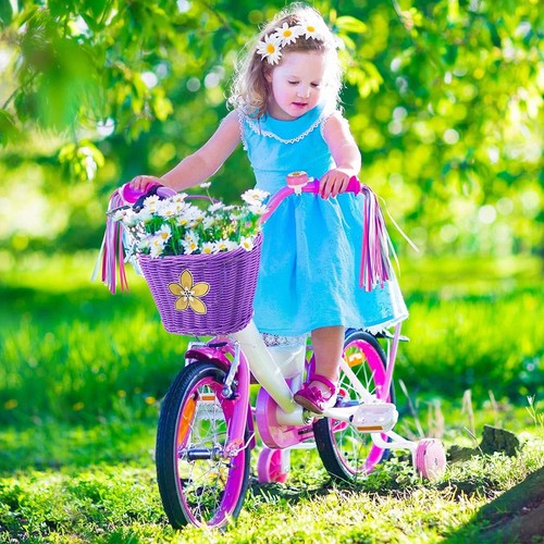 Kids Bike Basket Girls Bike Basket Kids Bicycle Basket for Girls (1 Bike Bell... - Picture 3 of 6