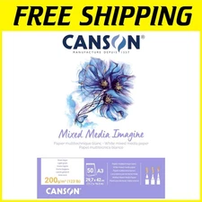 Natural White Mixed Media Paper Pad, A3, 50 Sheets