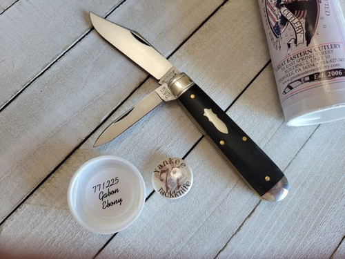 Great Eastern Tidioute #77 Gabon Ebony Wood Yankee Jack Knife 771225 GEC USA - Picture 3 of 5