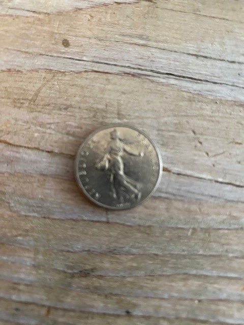 1977 French 1/2 Franc Coin