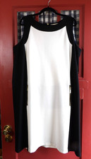 Michael Kors Women's Timeless Black White Colorblock Sleeveless Dress Size 2X