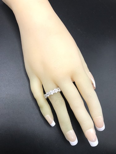 925 Sterling Silver 4.57CT Moissanite Eternity Ring Size 8 - Picture 2 of 13