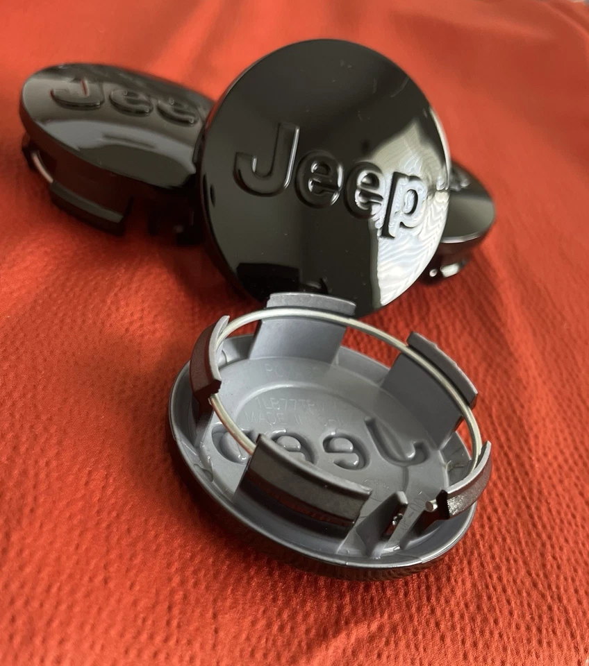 Tampas de centro de roda 4x 63mm Jeep preto brilhante compatível com bússola Grand Cherokee Wrangler - Imagem 4 de 4