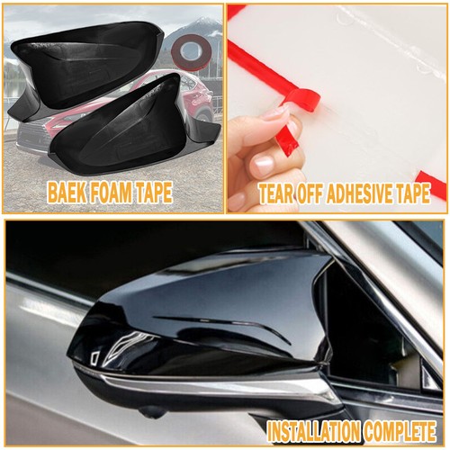 For Lexus NX RX 2015-2024 ABS Gloss Black Rear View Mirror Cover Cap Shell 2PC - Picture 12 of 14