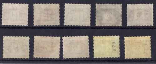 GB 1955-57 QE2 ST.EDWARDS Crown Postage Due set of 10 stamps SG D46-D55 Used - Picture 2 of 2