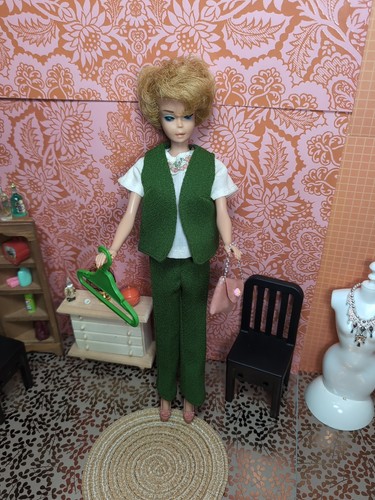 Vintage Barbie Clone Outfit - Pants Blouse Vest Purse Shoes & Hanger - Picture 18 of 18