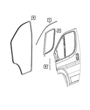 Genuine Mopar Front Door Glass Run - W/strip 68134397aa 68134397AA