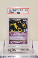 2009 POKEMON PLATINUM RISING RIVALS #103 ALAKAZAM 4 LV.X-HOLO PSA 9