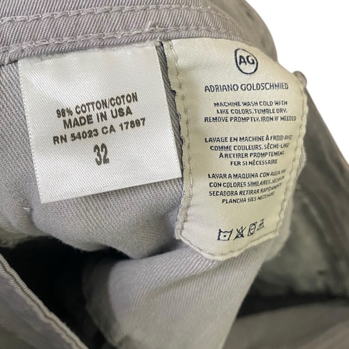 Pantalones AG Adriano Goldschmied Matchbox para Hombres 32 Gris Delgado Recto EE. UU. Preppy NUEVO - Imagen 9 de 10