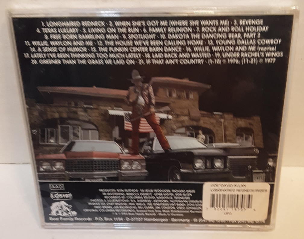DAViD ALLAN COE LONGHAiRED REDNECK / RiDES AGAiN BRAND NEW SEALED CD BEAR FAMiLY