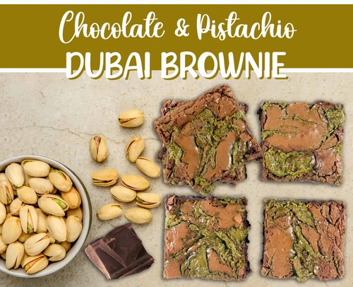 Luxury Dubai Chocolate Brownies, Birthday Brownie Box, Letterbox Brownie Gift - Picture 4 of 13
