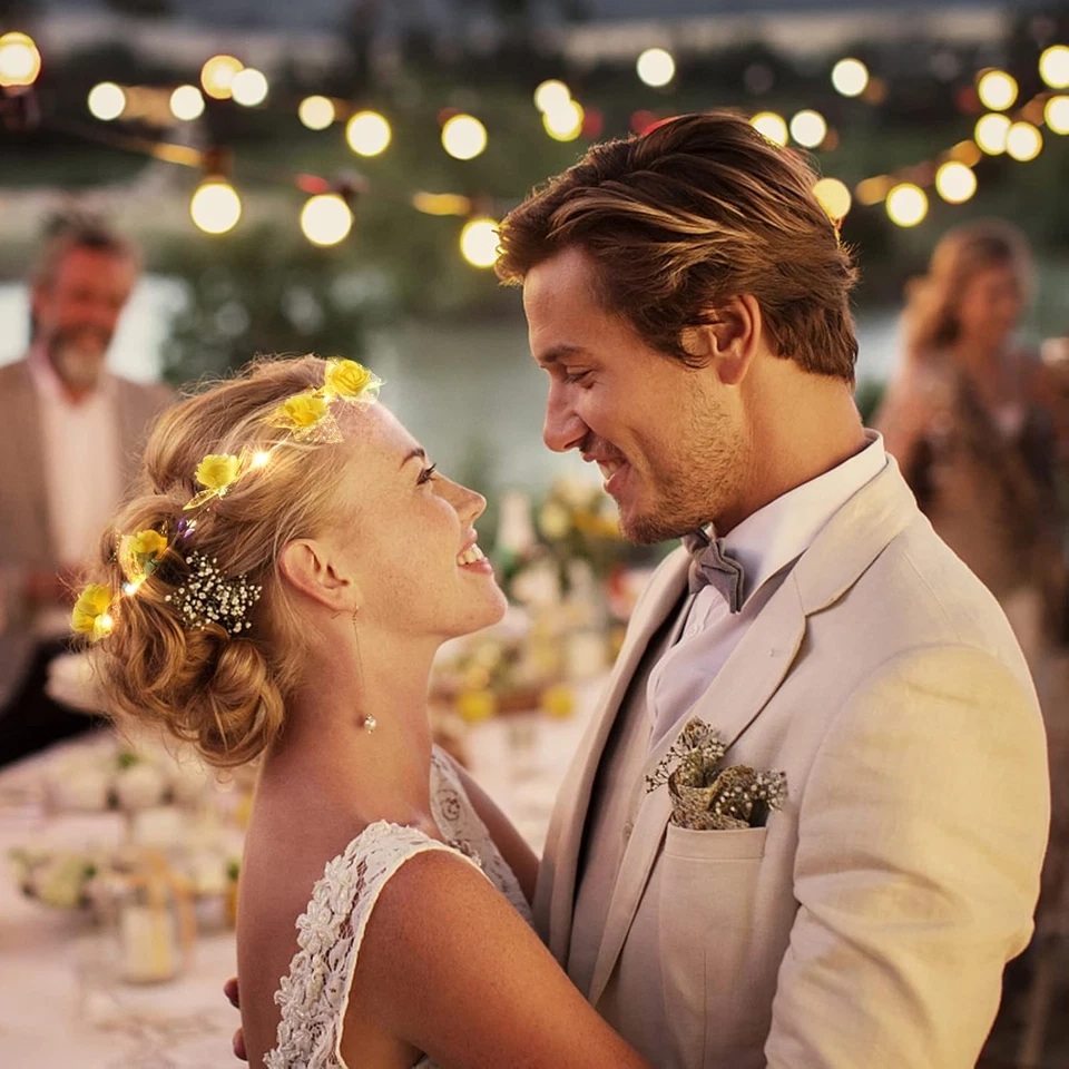 Diadema corona de flores LED 7 piezas, diademas iluminadas para mujer, 7 Foto 4 de 4