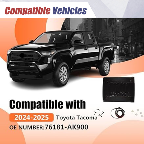 76181-AK900 Fits 2024 2025 Toyota Tacoma Hood Scoop Hood Bulge Gloss Black - Picture 3 of 24