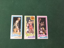 1980 Topps Magic Johnson, Larry Bird, Julius Erving Rookie #139-174-34 EXMT-NM