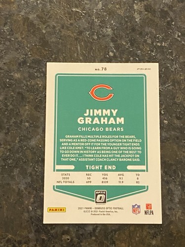 2021 Donruss Optic Football #78 Jimmy Graham Fire Parallel SSP Chicago Bears PWE - Picture 2 of 2