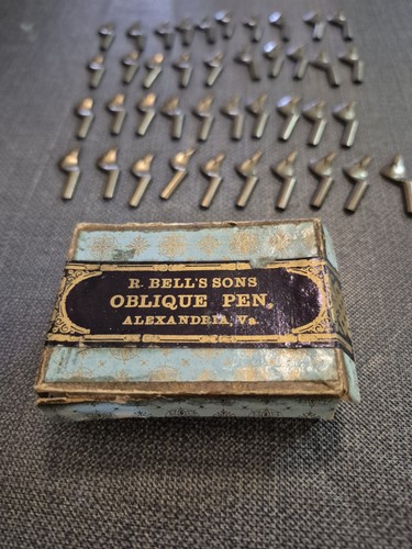 Pluma R. BELL'S SONS ALEXANDRIA VA. (OBLICUA) (40) PLUMÍN EN CAJA ORIGINAL, RARA - Imagen 6 de 10