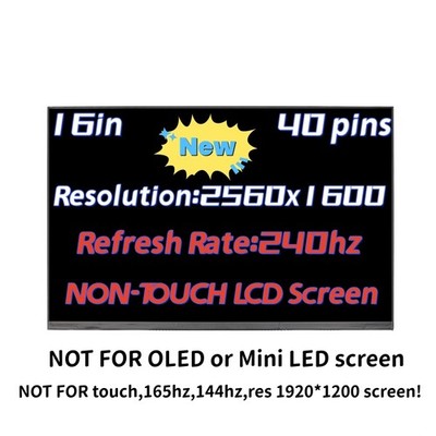 240hz Lenovo Legion Slim 7 16IRH8 82Y3 Series 16in Non Touch LCD Laptop Screen