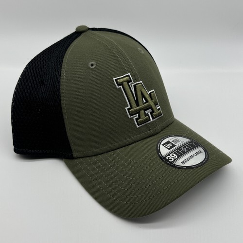 Los Angeles LA Dodgers New Era 39Thirty Stretch Olive Green/Black Hat Cap Sz M/L - Picture 3 of 5
