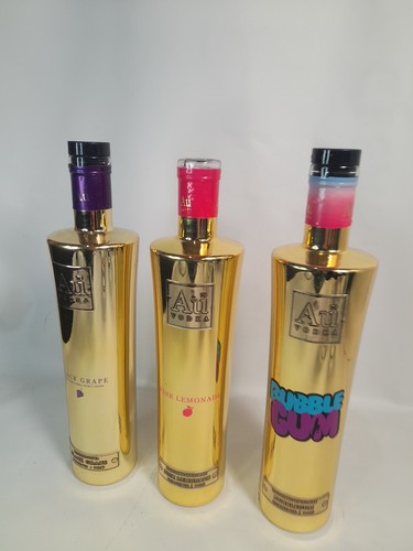 3 X au vodka empty bottles Inc Bubblegum Crafting Prop Repurpose Collectable - Picture 5 of 18