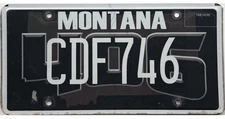 *BARGAIN BIN*  Montana Black 406 License Plate #CDF 746