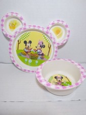 Disney Mickey Minnie Kids Dinnerware Plate  Bowl Set The First Years