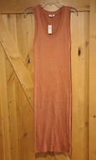 New! Women Size L Gap Ribbed Pullover Tank Sleeveless Dress Desert Sand
