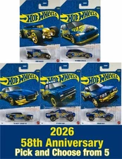 Hot Wheels 2026 58th Anniversary Pick and Choose from 5 Different Models