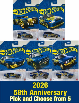 #ad Hot Wheels 2026 58th Anniversary Pick and Choose from 5 Different Models $3.50