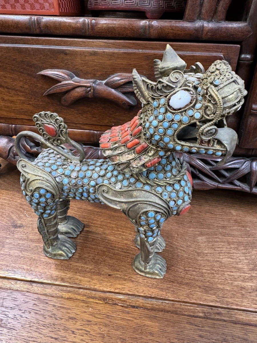 黄铜狗foo Dog 中国风雕像、雕像| eBay