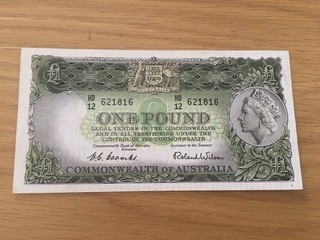 1 pound 1954 Coombs/Wilson aVF grade