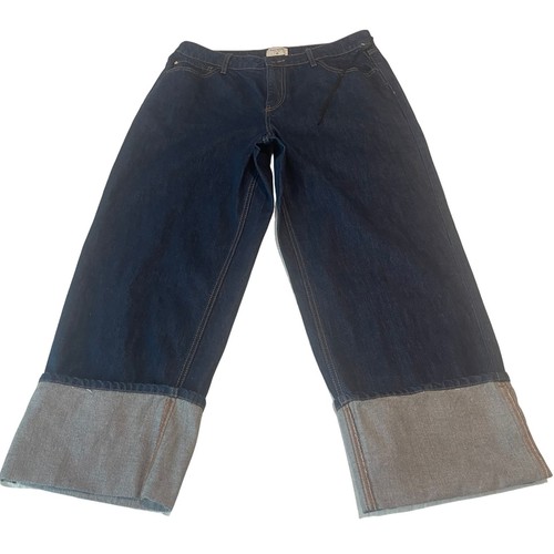 00661 Kate Spade New York Damen Wide Leg Crop Jeans Gr. 12 blau Denim Bündchen neu ohne Etikett - Bild 2 von 10