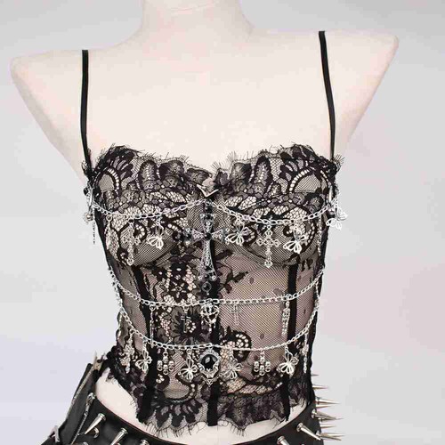 Goth Grunge Cross Gothic Tank Y2K TOPS Harajuku Vintage Emo E-Girls Butterfly