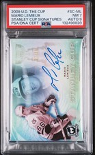 2009 UD THE CUP STANLEY CUP SIGNATURES #SC-ML MARIO LEMIEUX 27/50 PSA 7 AUTO 9