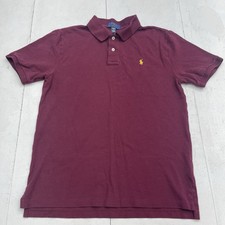 Polo Ralph Lauren Maroon Short Sleeve Cotton Polo Youth Boys Size XL 18-20
