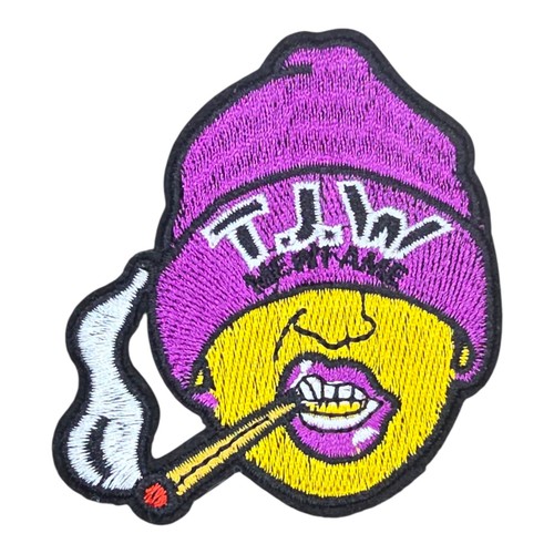 TJW FUNNY SMOKING RAPPER  HIP-HOP IRON ON PATCH 2.75" X 2.5" - Picture 1 of 3