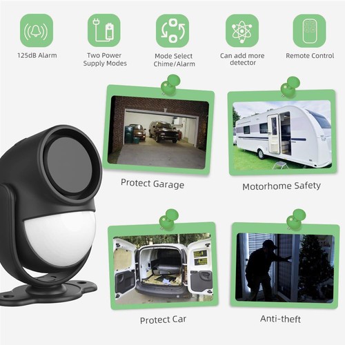 125dB Loud Motion Sensor Alarm with 328ft Remote Control(40ft PIR Detector, 3... - Picture 2 of 7