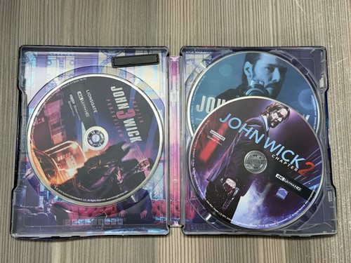 John Wick Chapters 1-3 4K Blu-ray Steelbook Limited Edition BACK HAS A DENT - Picture 6 of 6