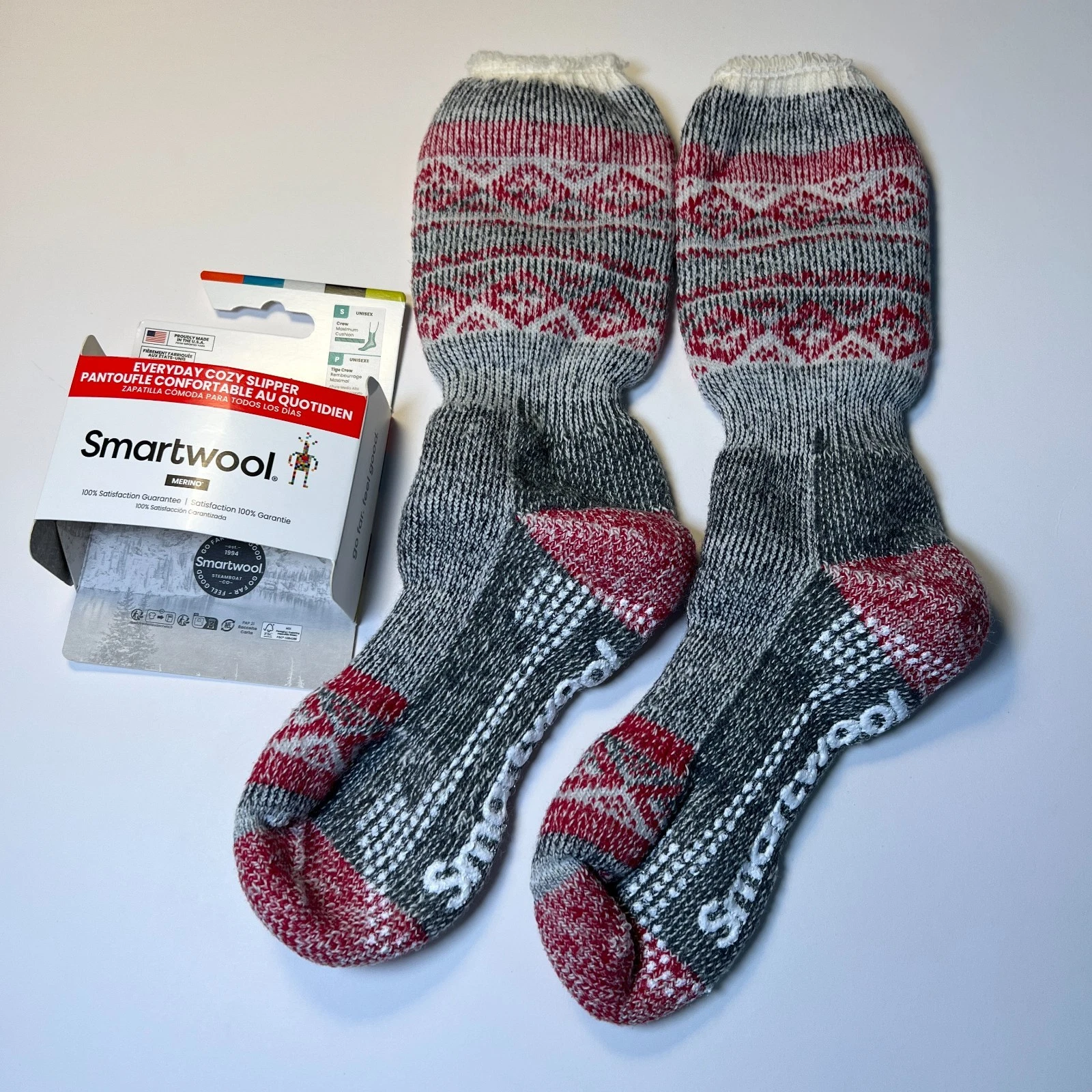 Smartwool Size Small S Cushion Cozy Slipper Socks Merino Wool Blend Crew Unisex